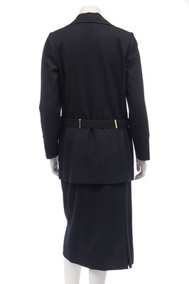 Lot 36 - A Chanel navy wool suit, 1990s