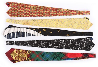 Lot 62 - Two Versace printed silk ties, 1990s, labelled,...