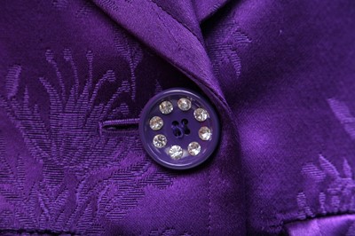 Lot 256 - An Yves Saint Laurent violet damask rayon-satin jacket, 1990s