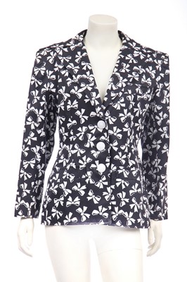 Lot 258 - An Yves Saint Laurent bow-printed cotton jacket, Spring-Summer 1987