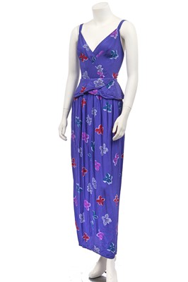 Lot 274 - A Karl Lagerfeld for Chloé floral printed figured silk dress, Spring-Summer, 1979