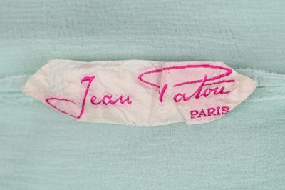 Lot 255 - A Jean Patou couture aqua chiffon bias-cut gown, circa 1931