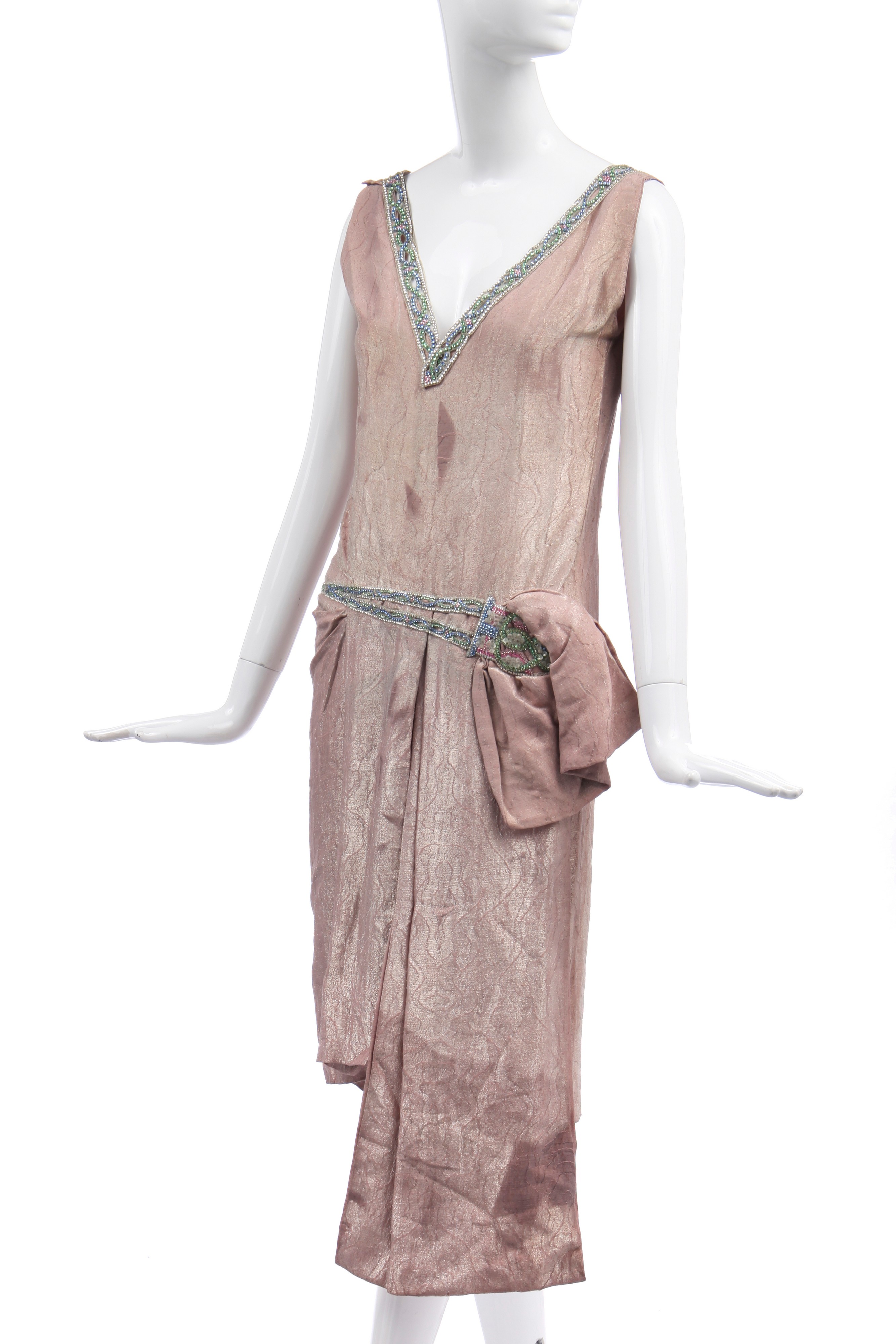 Lot 257 A Maison Worth couture silver and pink lamé