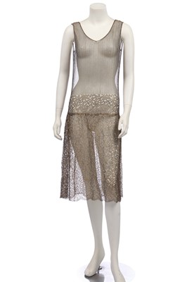 Lot 259 - A gold lace dress, circa 1924