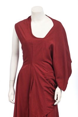 Lot 241 - A John Galliano brown viscose dress, 'Charles James' collection, Spring-Summer 1989