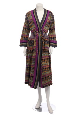 Lot 304 - Bill Gibb/Kaffe Fassett 'Moon & Buddha' collection knitted maxicoat, Autumn-Winter 1975-76