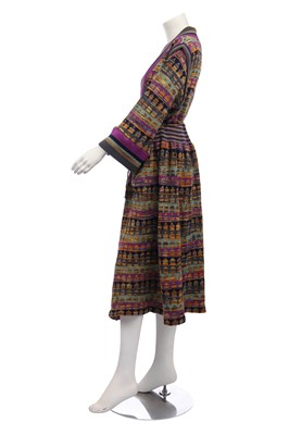 Lot 304 - Bill Gibb/Kaffe Fassett 'Moon & Buddha' collection knitted maxicoat, Autumn-Winter 1975-76
