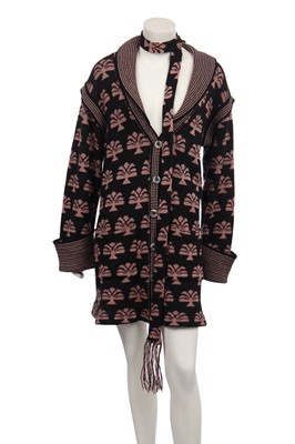 Lot 304 - Bill Gibb/Kaffe Fassett 'Moon & Buddha' collection knitted maxicoat, Autumn-Winter 1975-76