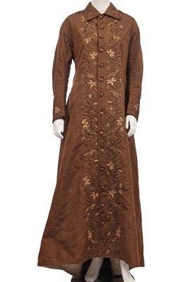 Lot 419 - A silk faille tea gown, Japanese for the European market, 1890s