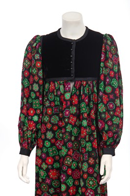 Lot 288 - An Yves Saint Laurent printed wool smock dress, Autumn-Winter 1976-77