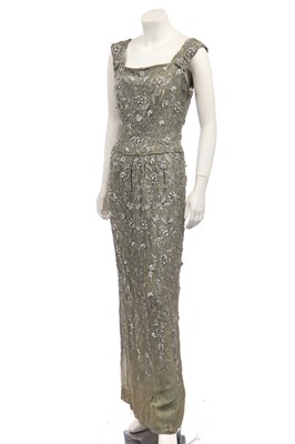 Lot 331 - A Christian Dior London beaded evening gown, circa 1960