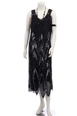 Lot 380 - A sequined tulle flapper dress, early 1920s