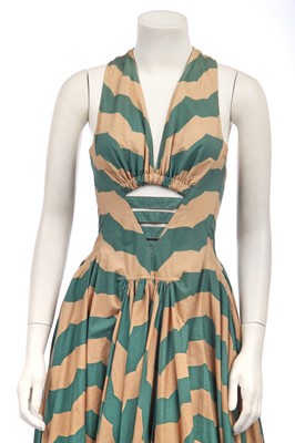 Lot 218 - An Azzedine Alaïa zig-zag-striped cotton dress, Spring-Summer 1990