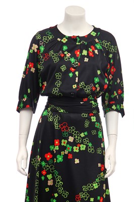 Lot 297 - A Dior printed floral jersey dress, 1970s