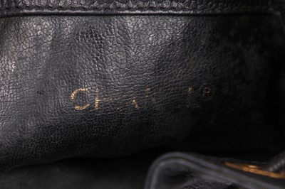 Lot 3 - A Chanel black leather bucket bag, circa 1988