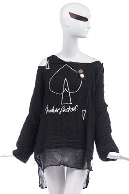 Lot 87 - Jordan's Vivienne Westwood black muslin 'Seditionaries' re-edition shirt, modern