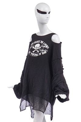 Lot 89 - Jordan's Vivienne Westwood 'Too Fast To Live, Too Young To Die' black muslin bondage shirt, modern