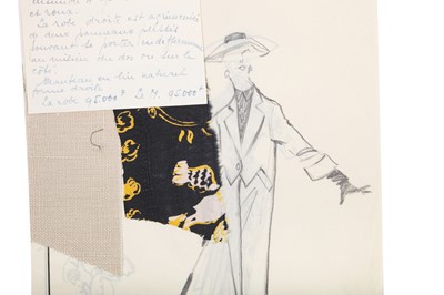 Lot 242 - Robert Piguet couture fashion sketches, probably Autumn-Winter 1949 and Spring-Summer 1950