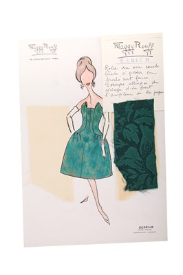 Lot 240 - Maggy Rouff couture fashion sketches, mainly late 1950s