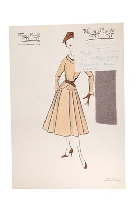 Lot 240 - Maggy Rouff couture fashion sketches, mainly late 1950s