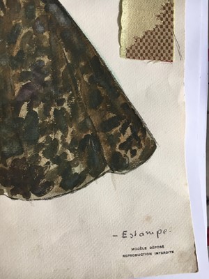 Lot 240 - Maggy Rouff couture fashion sketches, mainly late 1950s