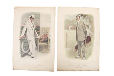 Lot 432 - Twelve coloured men's fashion plates by Edition de Luxe, 1908-1912