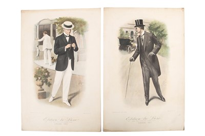 Lot 432 - Twelve coloured men's fashion plates by Edition de Luxe, 1908-1912