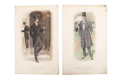 Lot 432 - Twelve coloured men's fashion plates by Edition de Luxe, 1908-1912