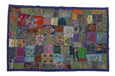 Lot 476 - Two figuratively-embroidered cotton covers, Indian, probably 1930s