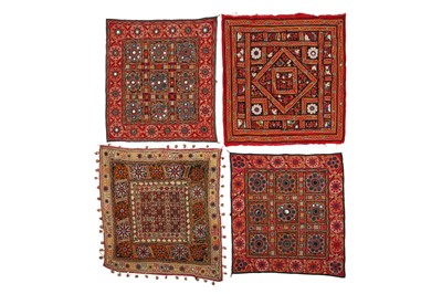 Lot 476 - Two figuratively-embroidered cotton covers, Indian, probably 1930s