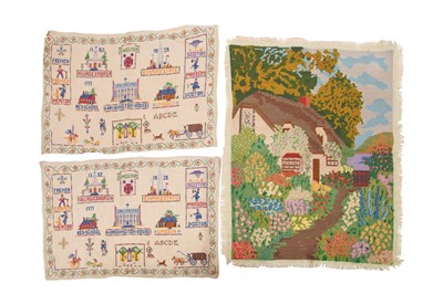 Lot 461 - A group of miniature garments, sewing tests and embroideries