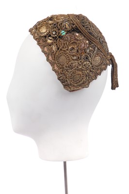 Lot 500 - An elaborately-embroidered cap, German, regional, late 19th century