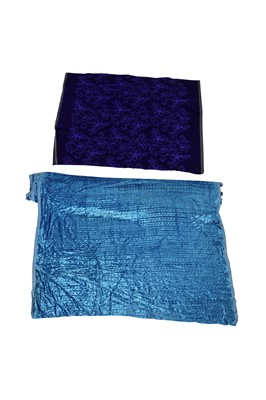 Lot 353 - A  group of dress fabrics, sewing bags, shawls, mainly 1930s