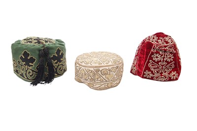 Lot 481 - A Turkish Ottoman embroidered stole, circa 1800, and other items