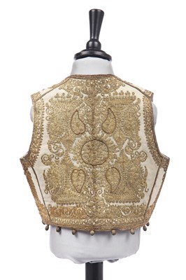Lot 481 - A Turkish Ottoman embroidered stole, circa 1800, and other items