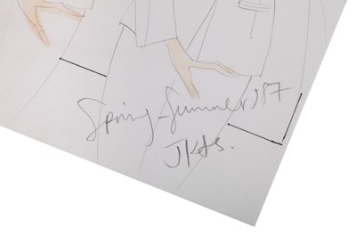 Lot 166 - John Galliano original studio sketches, Spring-Summer 1987