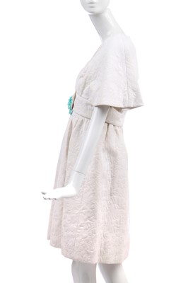 Lot 417 - Elizabeth Taylor's white matelassé cotton cocktail ensemble, circa 1965