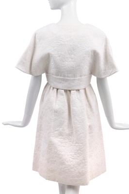 Lot 417 - Elizabeth Taylor's white matelassé cotton cocktail ensemble, circa 1965