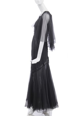 Lot 31 - A black chiffon dress, probably Chanel, Autumn-Winter 1983-84