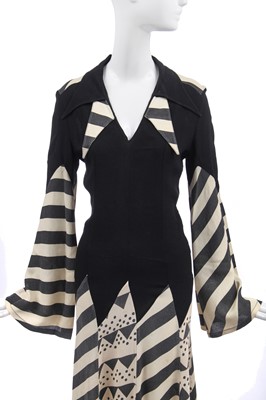 Lot 200 - An Ossie Clark black and white maxi dress, circa 1970