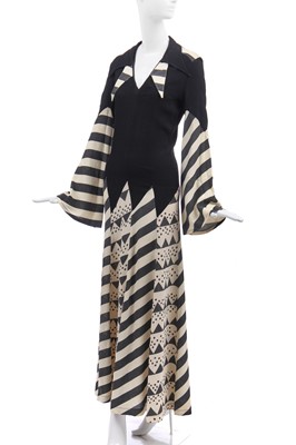 Lot 200 - An Ossie Clark black and white maxi dress, circa 1970