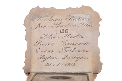 Lot 306 - Anna Pavlova's silver inkwell, 1912