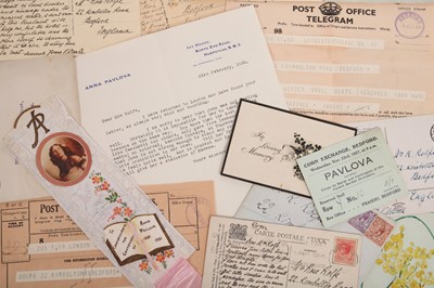 Lot 331 - Correspondence between Mr Victor Dandré (Pavlova's companion and manager) and Mrs Rose Rolfe (balletomane), 1931-1943