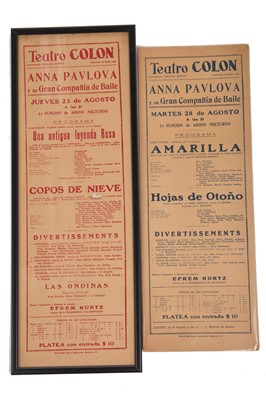 Lot 323 - Anna Pavlova poster at 'The Palace' Shaftesbury Avenue, circa 1920