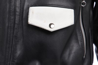 Lot 76 - Jordan's black and white leather jacket, circa 2015