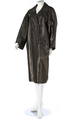 Lot 394 - An Yves Saint Laurent bronze lamé coat, 1990s,...