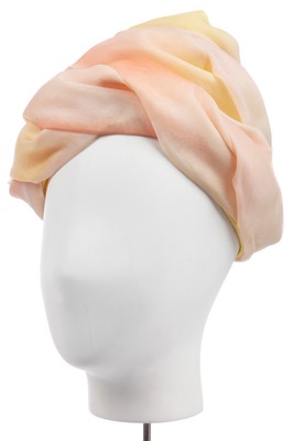 Lot 209 - A Christian Dior hat of ruched silk gauze, 1960s