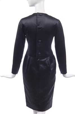 Lot 189 - A Christian Dior couture by Marc Bohan black satin cocktail dress, Autumn-Winter 1987-88
