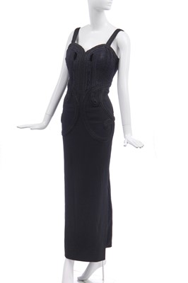 Lot 139 - A Christian Dior couture black wool evening gown, Autumn-Winter 1998-99