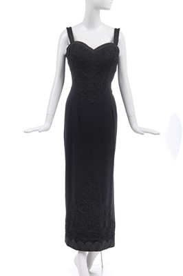 Lot 140 - A Christian Dior couture black wool evening gown, Autumn-Winter 1998-99